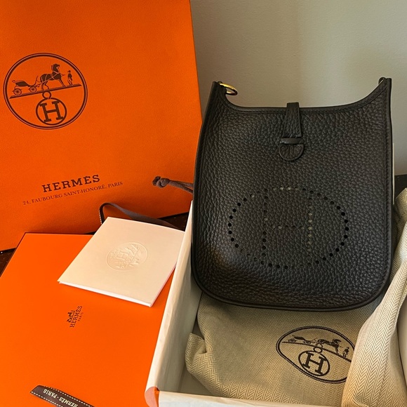 Hermès Evelyne 16 TPM Clemence crossbody bag Gold Hardware New w box! Authentic - Picture 1 of 9